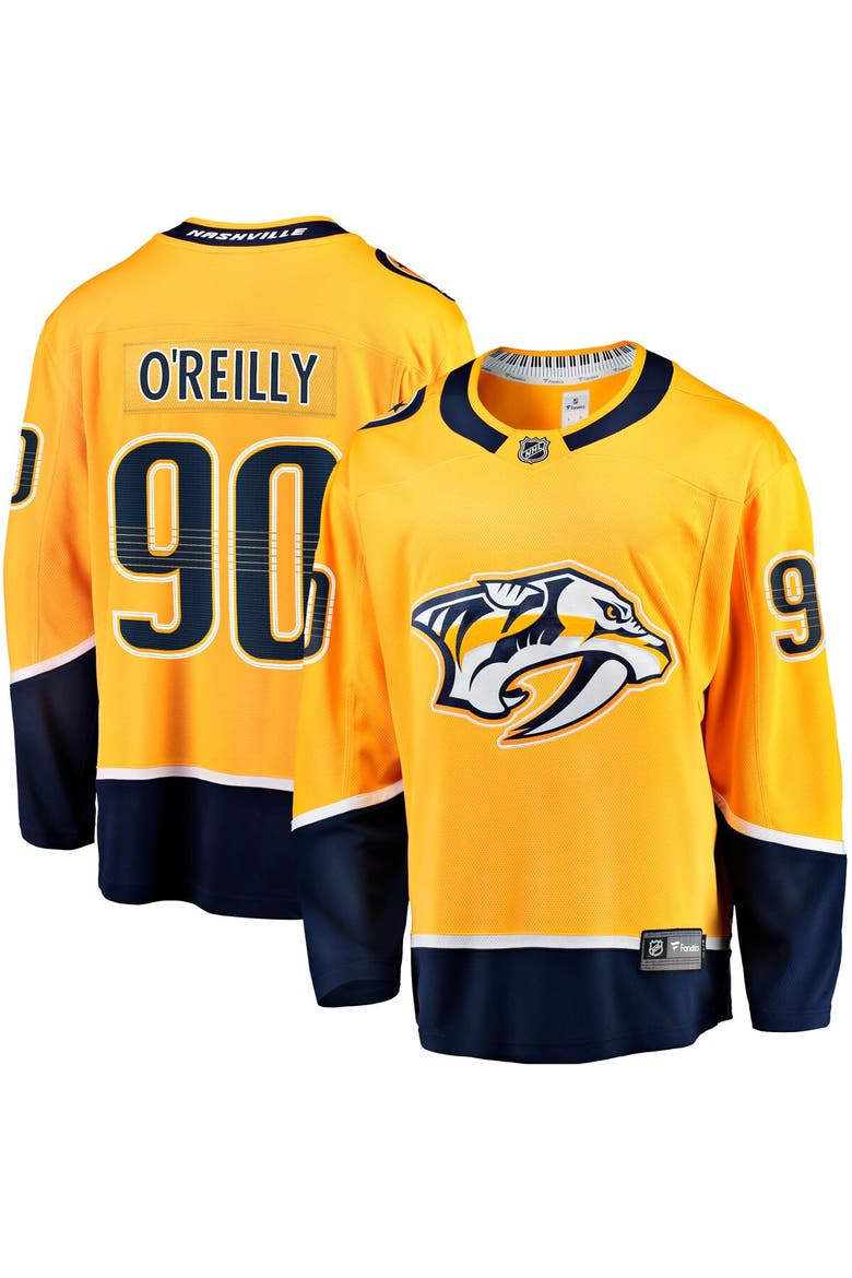 Men's Fanatics Ryan O'Reilly Gold Nashville Predators Home Premier Breakaway Player Jersey, Main, color, Gold