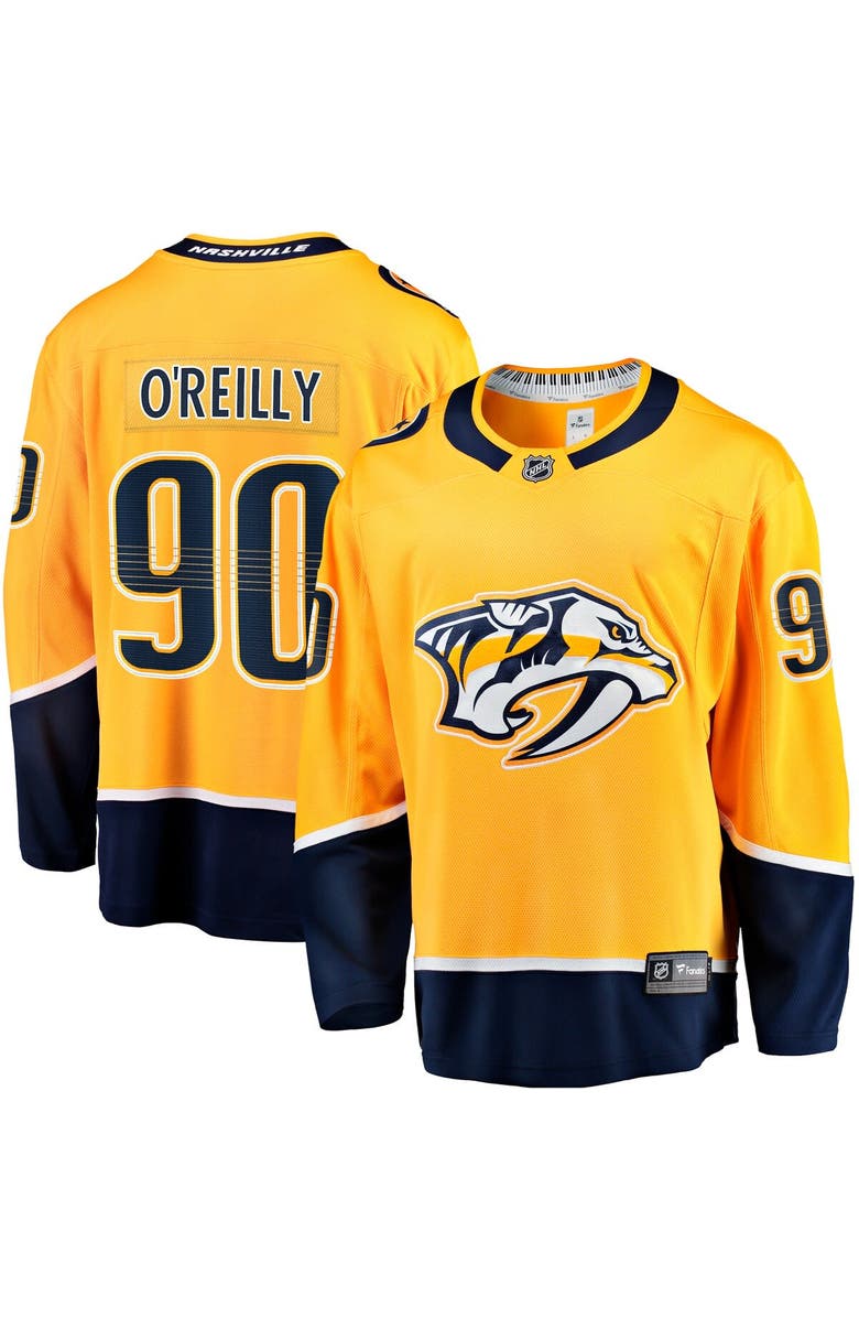 FANATICS Men's Fanatics Ryan O'Reilly Gold Nashville Predators Home Premier Breakaway Player Jersey, Main, color, Gold