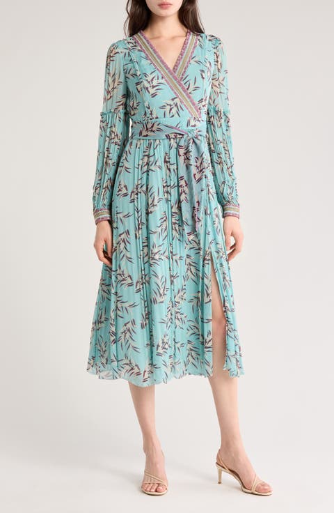 Shoshana Long Sleeve Faux Wrap Dress