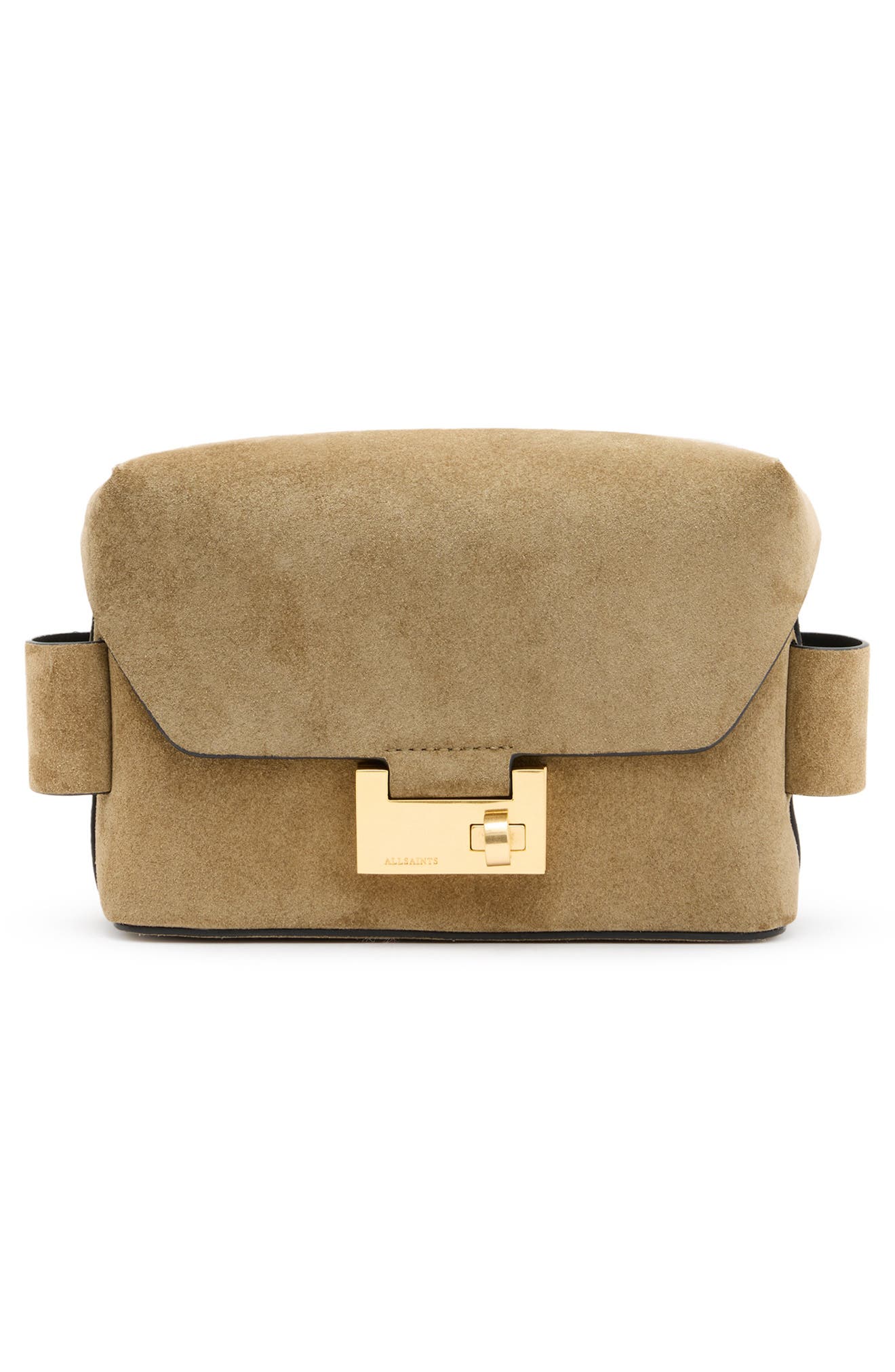 AllSaints Frankie Suede Crossbody Belt Bag, Alternate, color, 