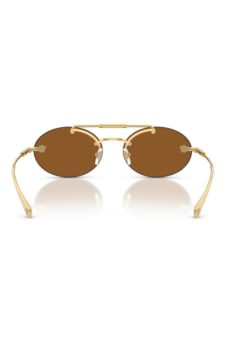 56mm Oval Sunglasses, Alternate, color, GOLD / DARK BROWN