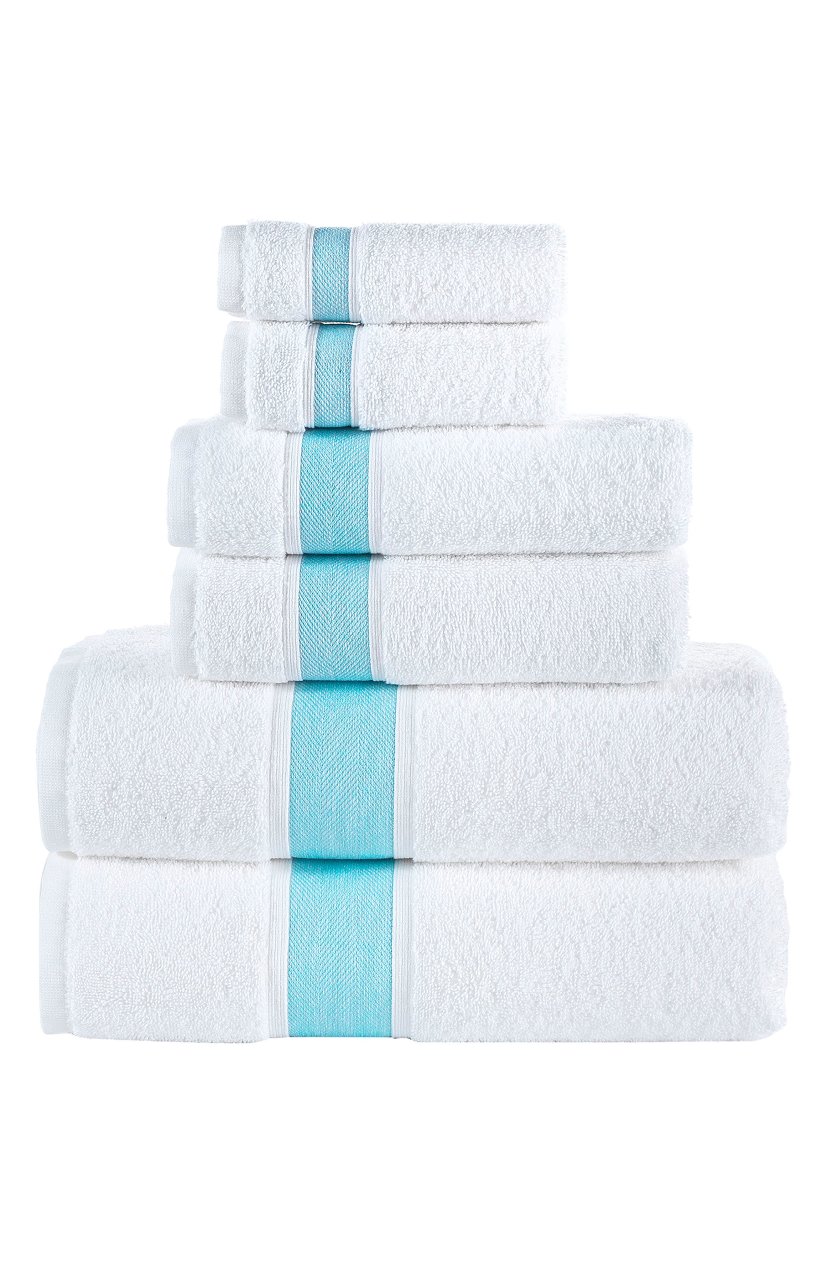 Brooks Brothers Ottoman Rolls 6-piece Towel Set In Blue