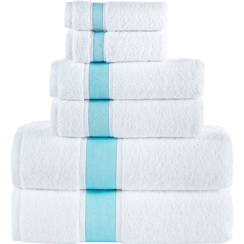 Brooks Brothers Ottoman Rolls 6-piece Towel Set In Blue