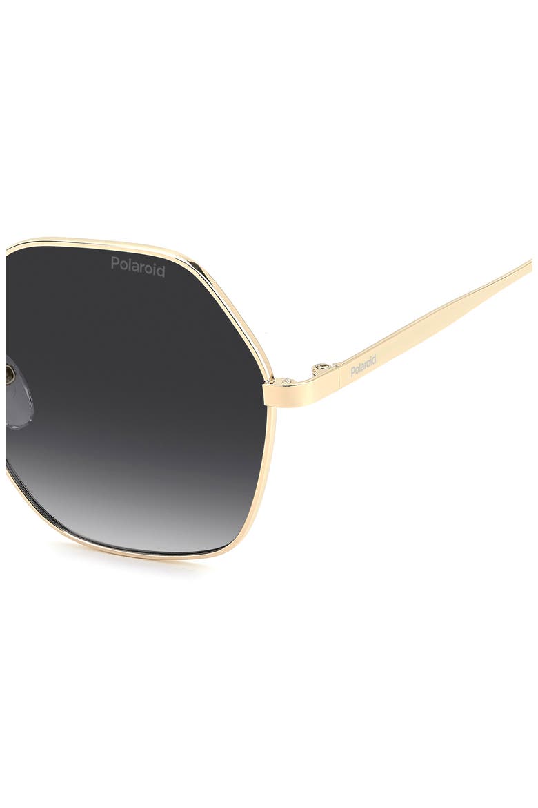 56mm Polarized Gradient Square Sunglasses, Alternate, color, GOLD/ GREY