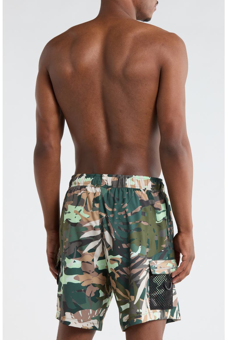 Mesh Pocket Swim Trunks, Alternate, color, GREEN MULTI