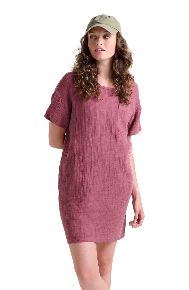 Toad & Co Tate Double Weave Short Sleeve Dress, Alternate, color, Wild Ginger