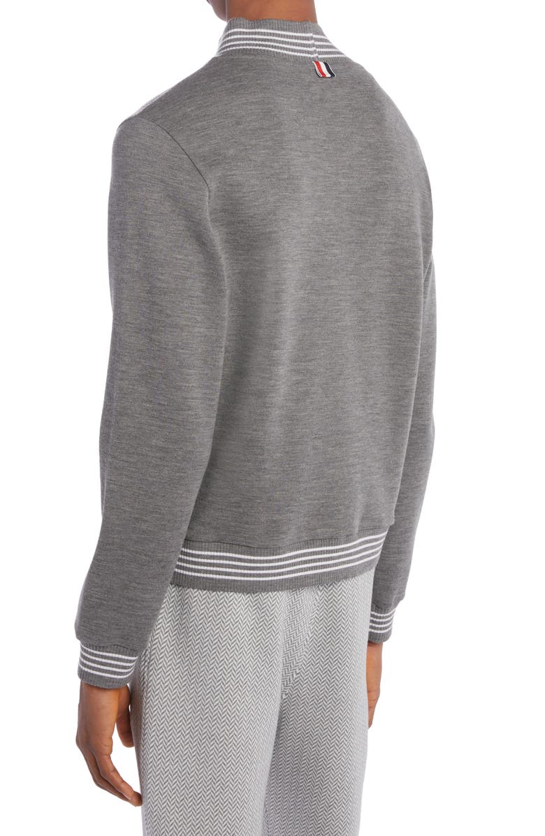Thom Browne Milano V-Neck Virgin Wool Sweater, Alternate, color, 
