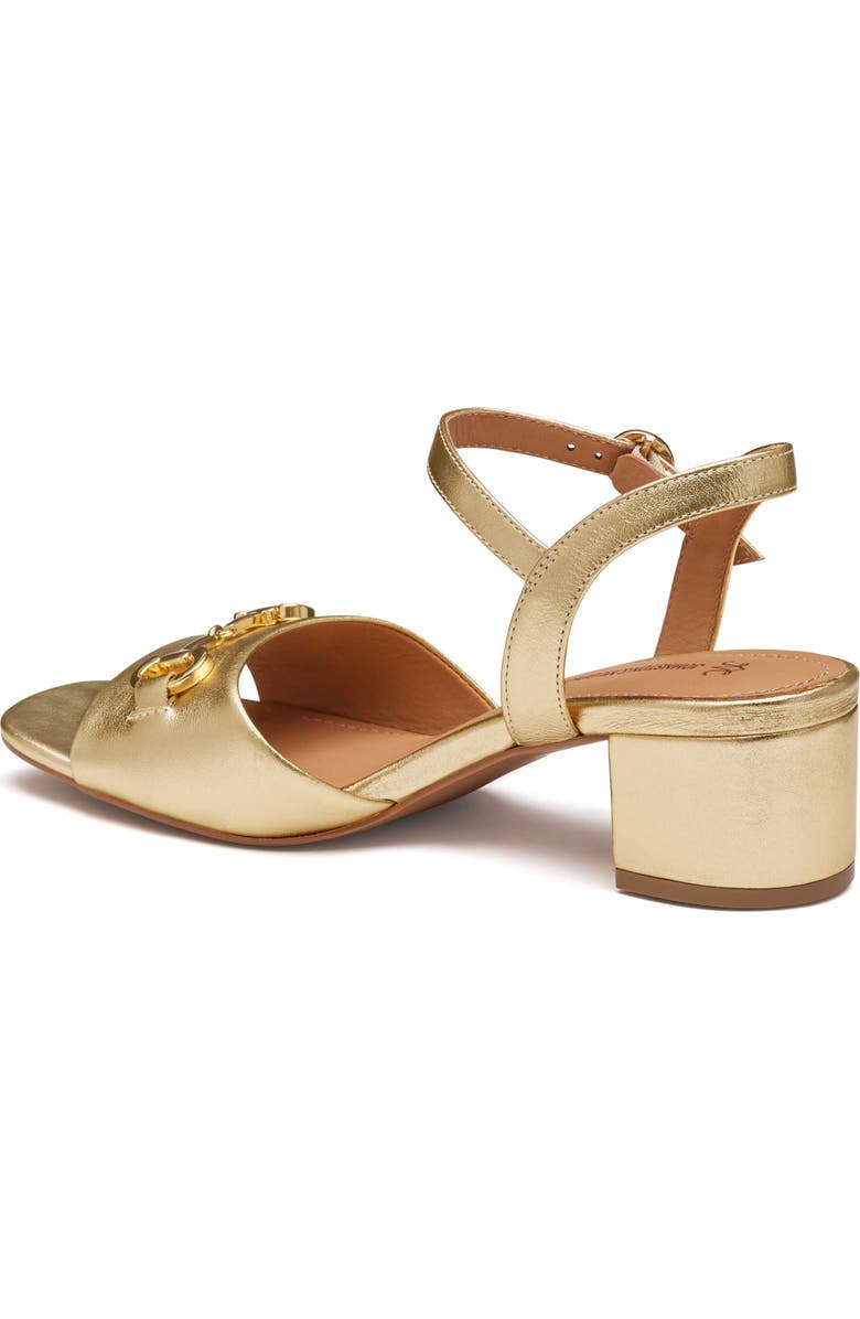 JOHNSTON & MURPHY COLLECTION Edith Ankle Strap Sandal, Alternate, color, Gold Metallic Sheepskin