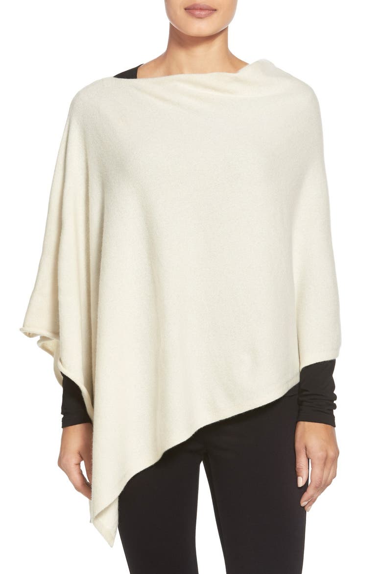 Cashmere Poncho, Main, color, SOFT WHITE