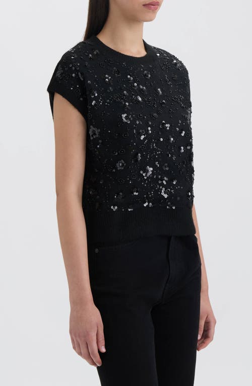 Nvlt Embellished Short Sleeve Sweater In Black