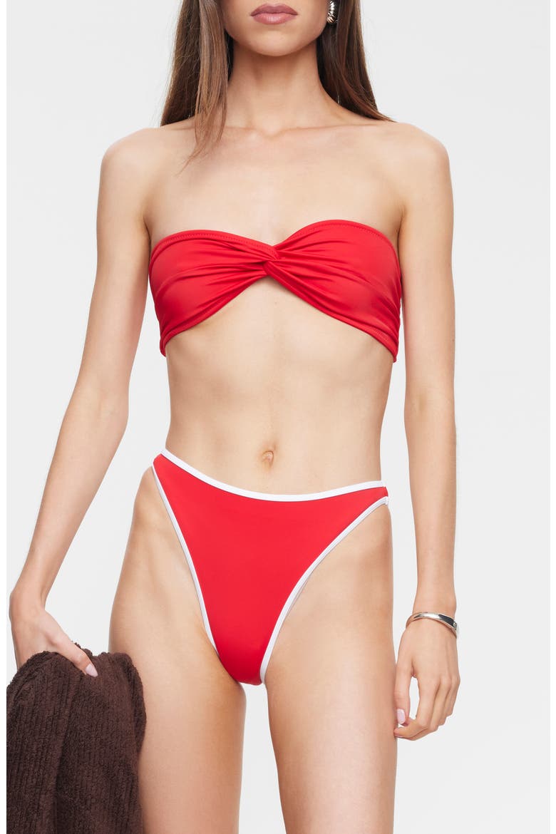 Bella Cheeky Bikini Bottoms, Alternate, color, ROUGE