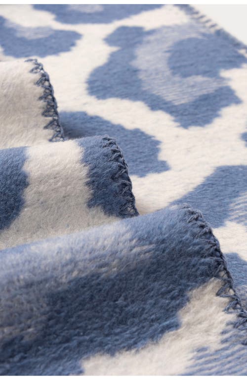 Brooks Brothers Leopard Print Throw Blanket In Blue