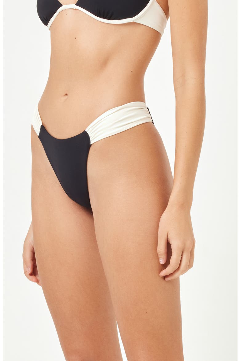 Dolce Bitsy Bikini Bottoms, Alternate, color, BLACK/ CREAM