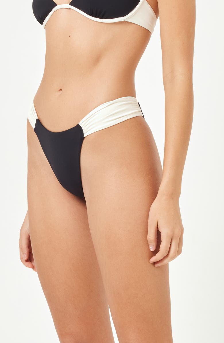 LSPACE Dolce Bitsy Bikini Bottoms, Alternate, color, Black/ Cream