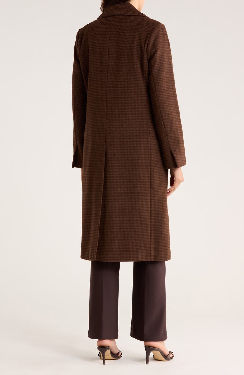Michael Kors Wool Blend Coat, Alternate, color, Chocolate Houndstooth