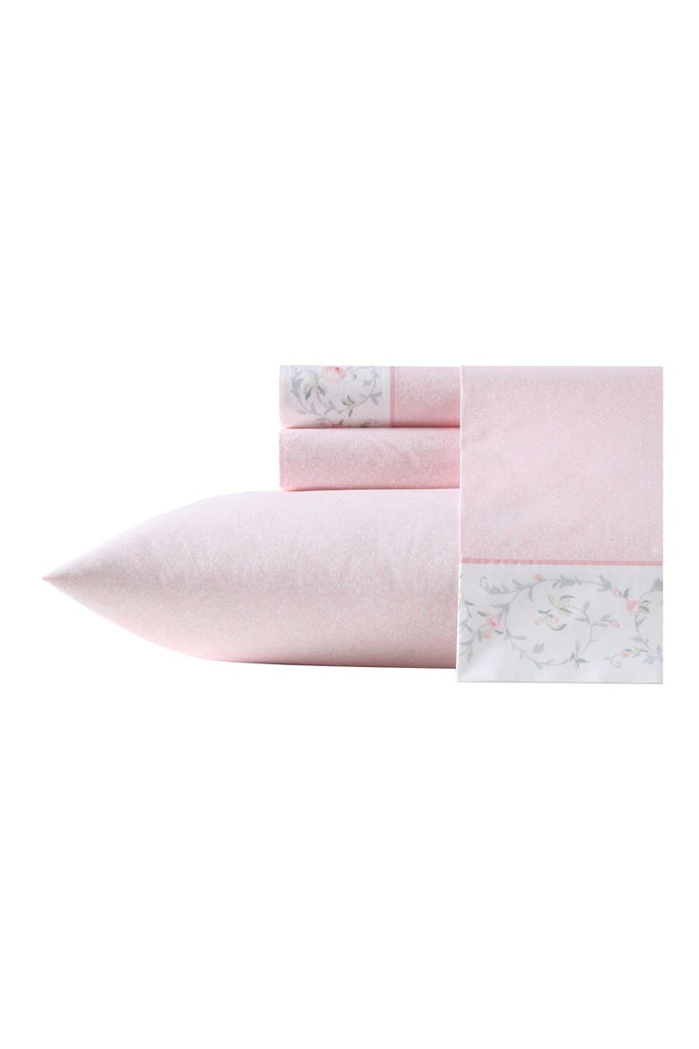 Victorian Scroll 200-Thread Count Cotton Percale Sheet Set, Main, color, LIGHT-PASTEL PINK