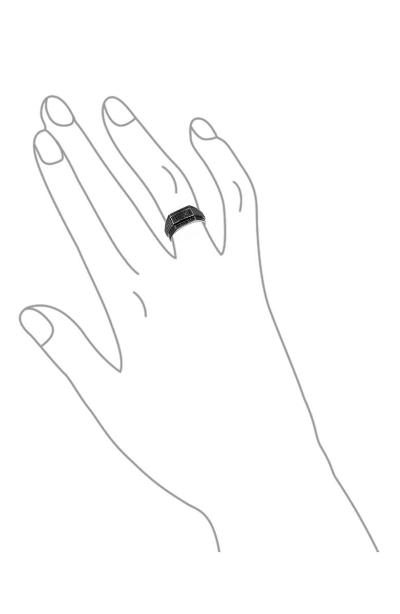 BLING JEWELRY Men's Rhodium Plated Sterling Silver Pavé Cubic Zirconia Geometric Ring, Alternate, color, 