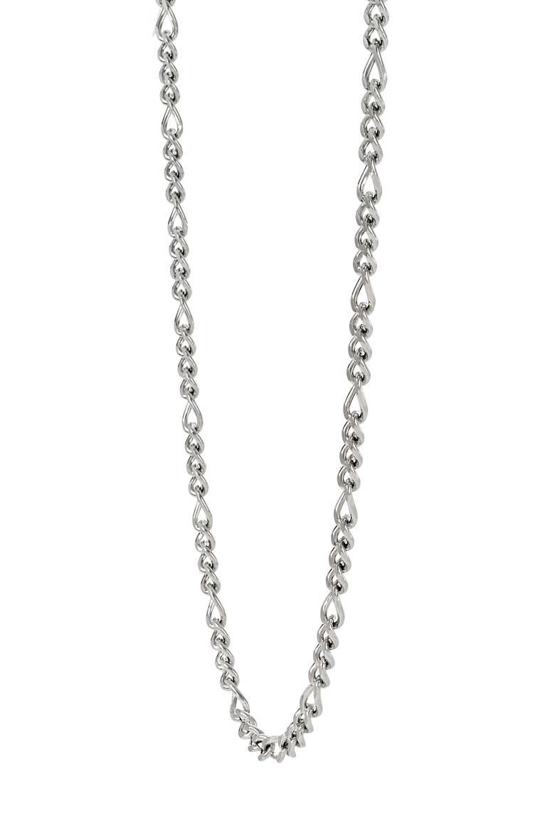 Men's Figaro Chain Necklace, Alternate, color, SILVER
