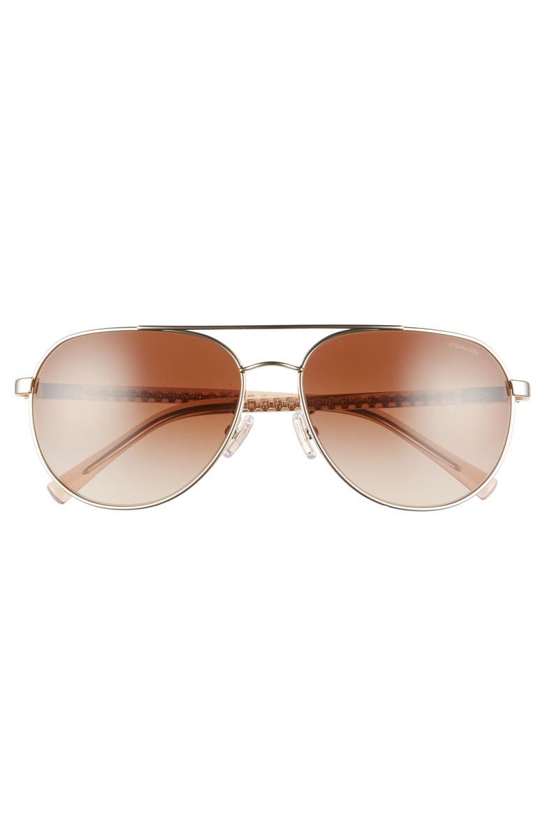 COACH 58mm Aviator Sunglasses, Alternate, color,