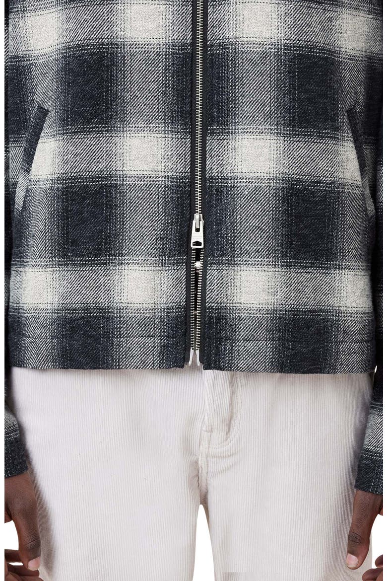 Ellis Ombré Check Cotton Flannel Zip-Up Shirt Jacket, Alternate, color, INK