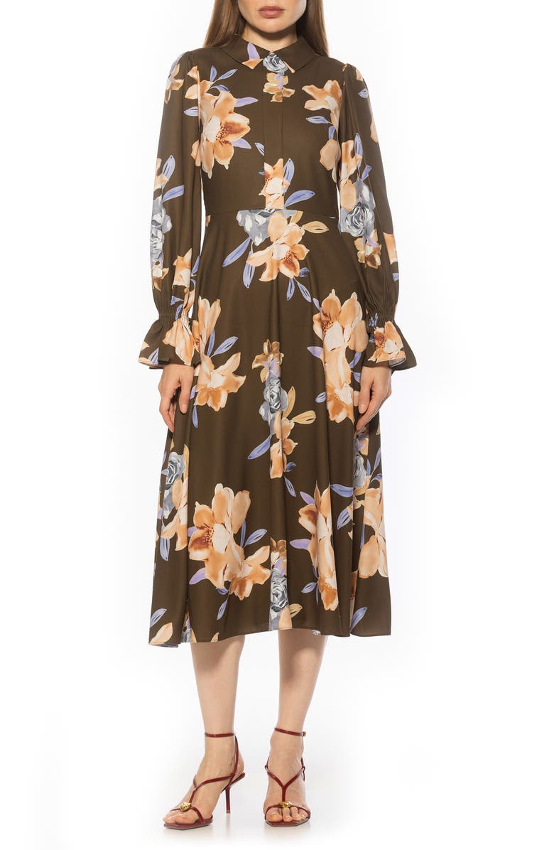 Alexia Admor Lana Fit & Flare Midi Dress, Main, color, Emerald Multi
