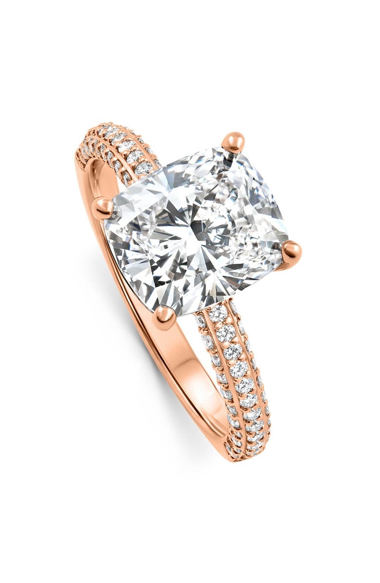 Bliss Diamond Certified 3.66Ct Chelsea Cushion Diamond Engagement Ring 14k Gold, Alternate, color, 14K Rose Gold