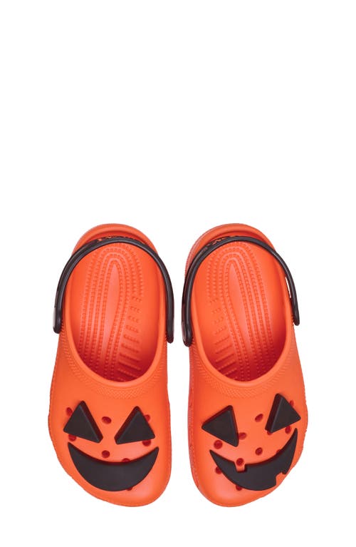 Crocs Kids' Classic Jack O' Lantern Lights Clog In Orange