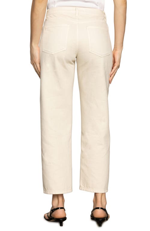 Sanctuary District High Rise Column Ankle Jeans In Washed Sandstone In White