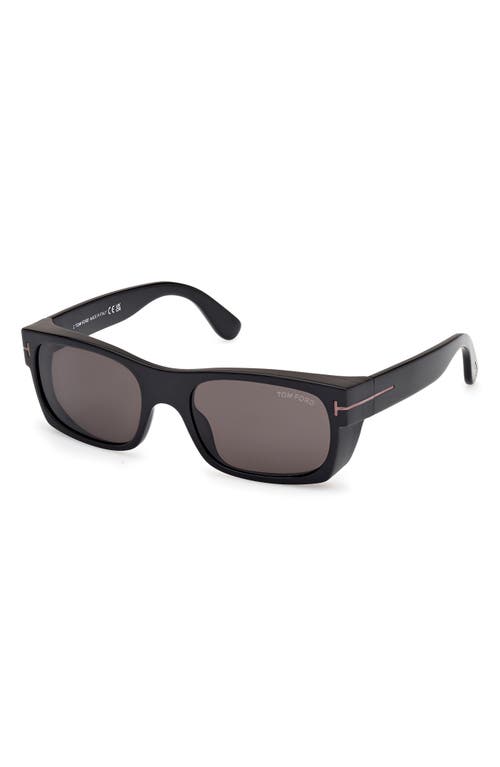 Tom Ford Juan 56mm Rectangular Sunglasses In Black