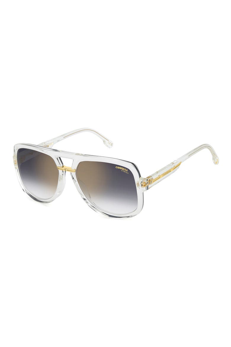 Victory 59mm Gradient Square Geometric Sunglasses, Alternate, color, CRYSTAL GOLD/ GREY SF GD SP