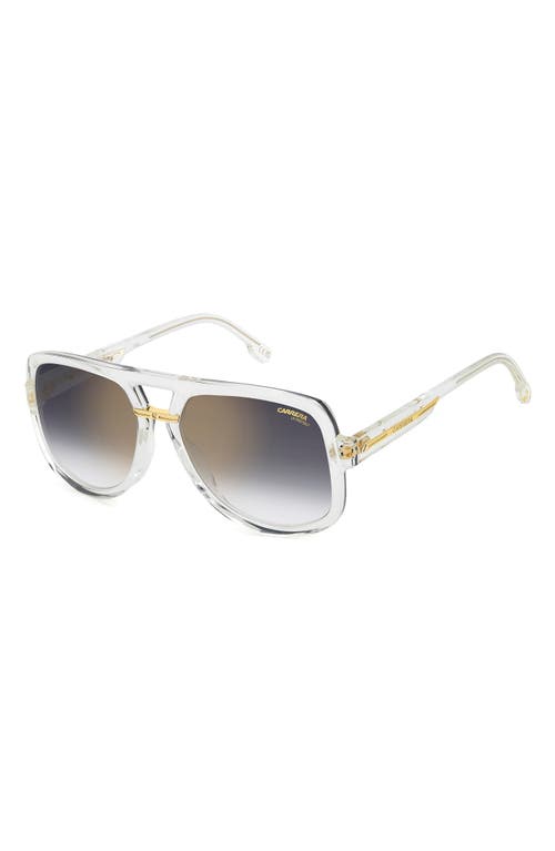 Carrera Eyewear Victory 59mm Gradient Square Geometric Sunglasses In Crystal Gold/grey Sf Gd Sp
