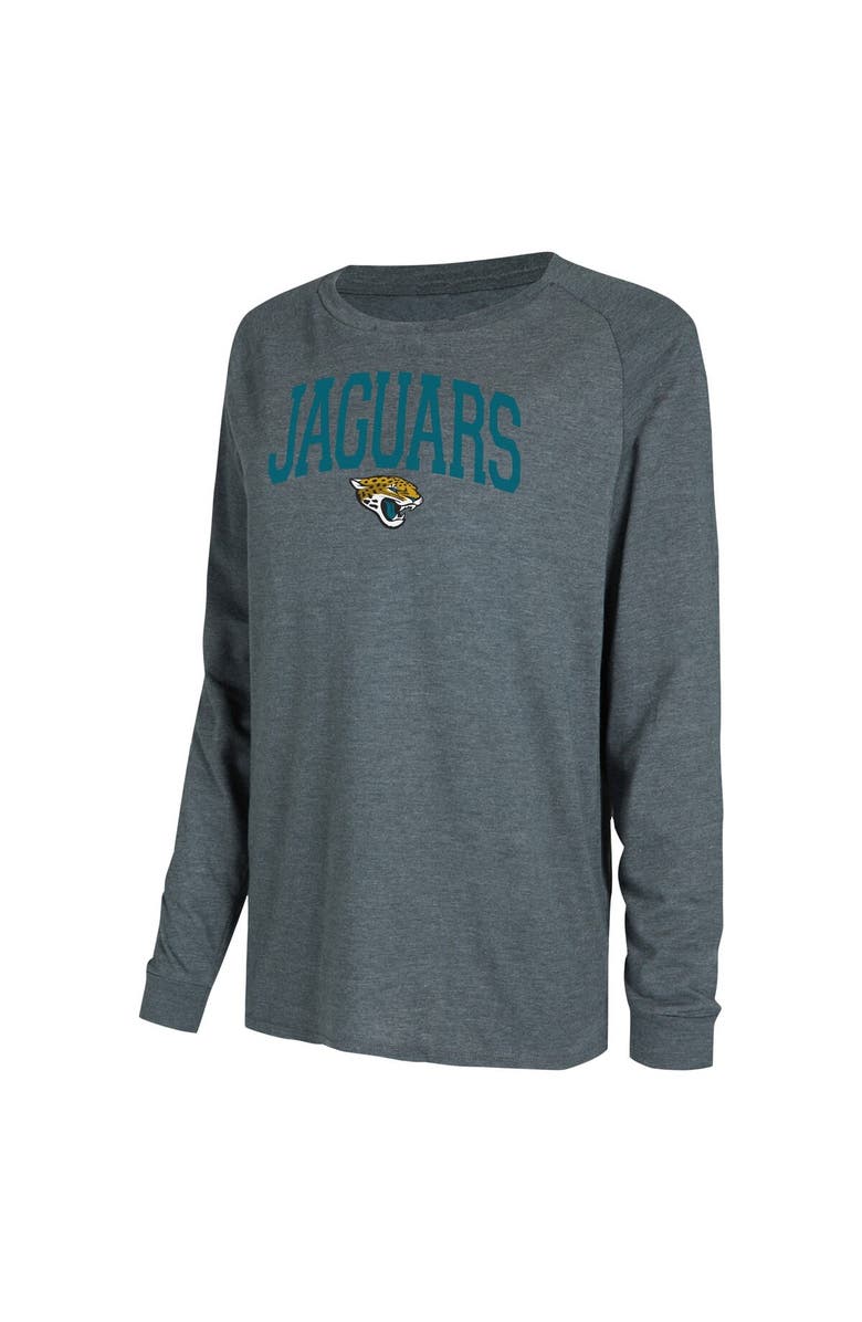 CONCEPTS SPORT Women's Concepts Sport Black/Charcoal Jacksonville Jaguars Raglan Long Sleeve T-Shirt & Shorts Lounge Set, Alternate, color,
