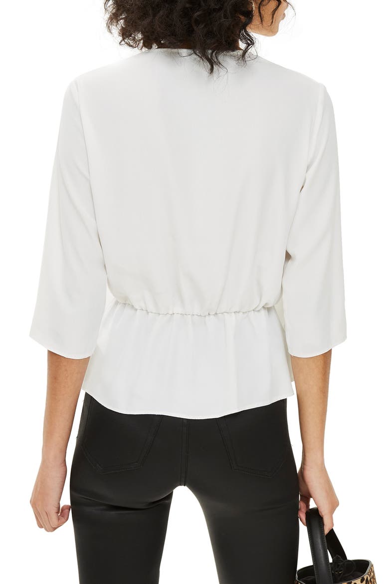 Dina Drape Panel Blouse, Alternate, color, IVORY