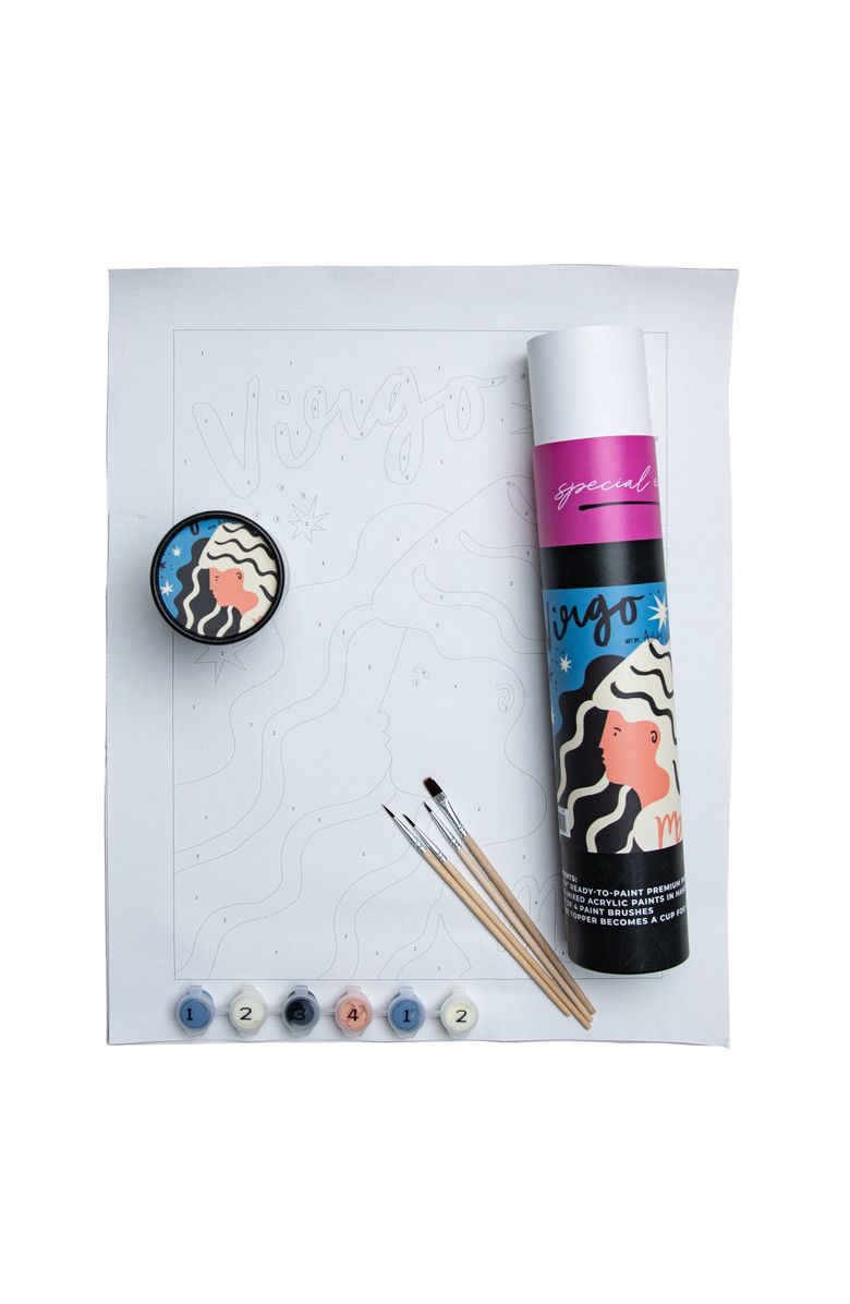 Pink Picasso Kits Special Edition Zodiac Virgo Paint by Numbers Kit, Alternate, color, Dark Teal Blue