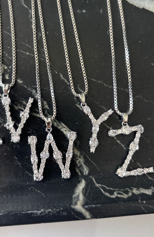 Adornia Mixed Crystal Initial Pendant Necklace