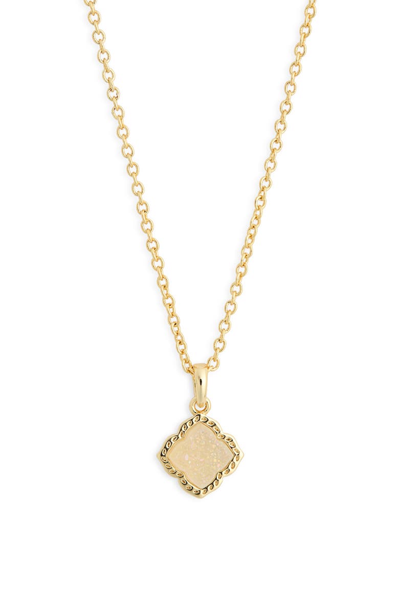 Mallory Small Drusy Pendant Necklace, Main, color, GOLD IRIDESCENT DRUSY