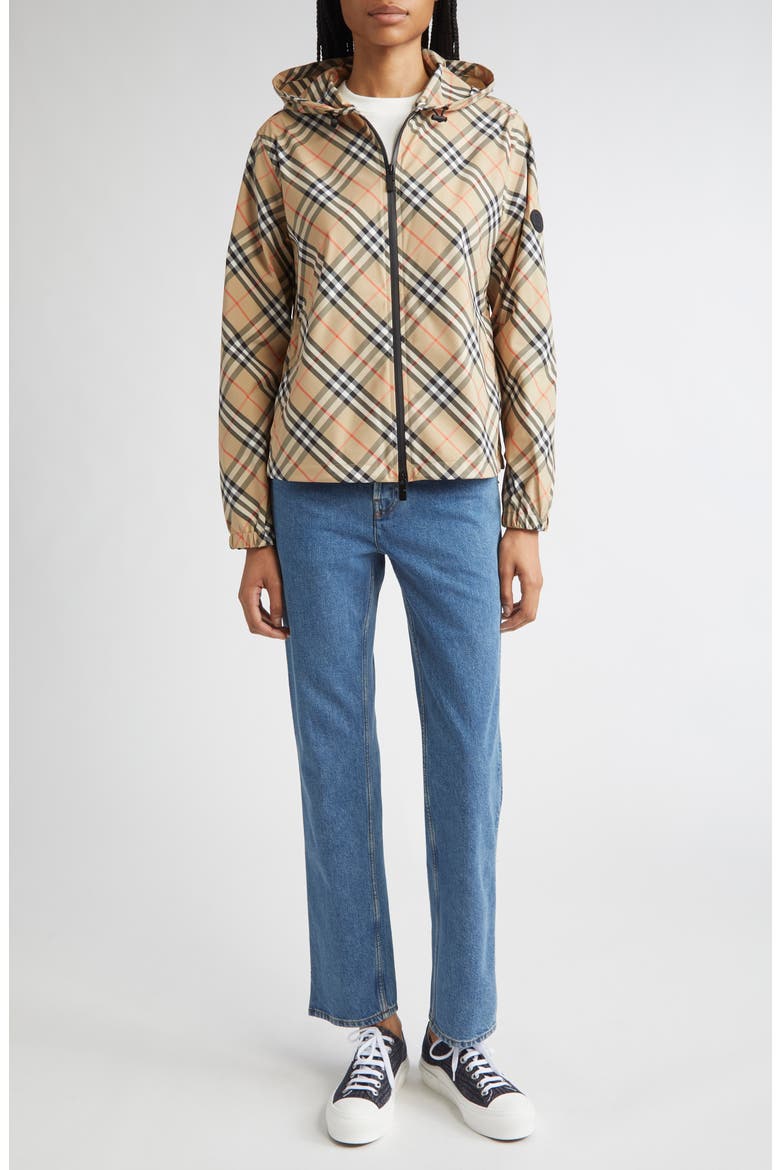 Check Hooded Jacket, Alternate, color, SAND IP CHECK