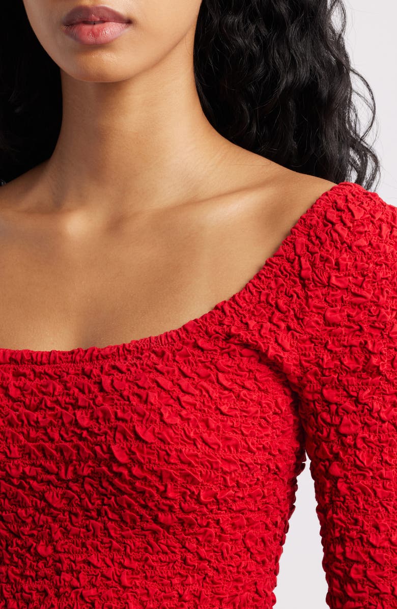 Damson Madder Malinda Smocked Long Sleeve Organic Cotton Maxi Dress, Alternate, color, Red