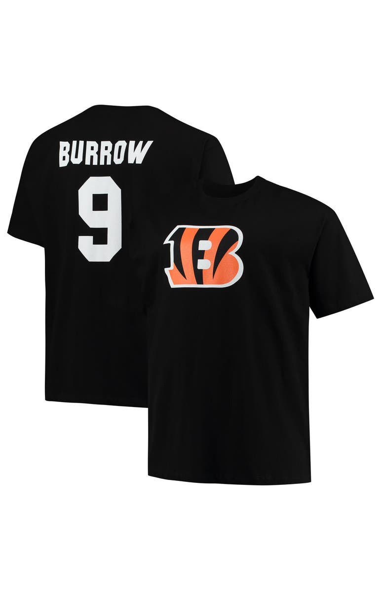 FANATICS Men's Fanatics Branded Joe Burrow Black Cincinnati Bengals Big & Tall Player Name & Number T-Shirt, Main, color, Black
