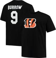 FANATICS Men's Fanatics Branded Joe Burrow Black Cincinnati Bengals Big & Tall Player Name & Number T-Shirt