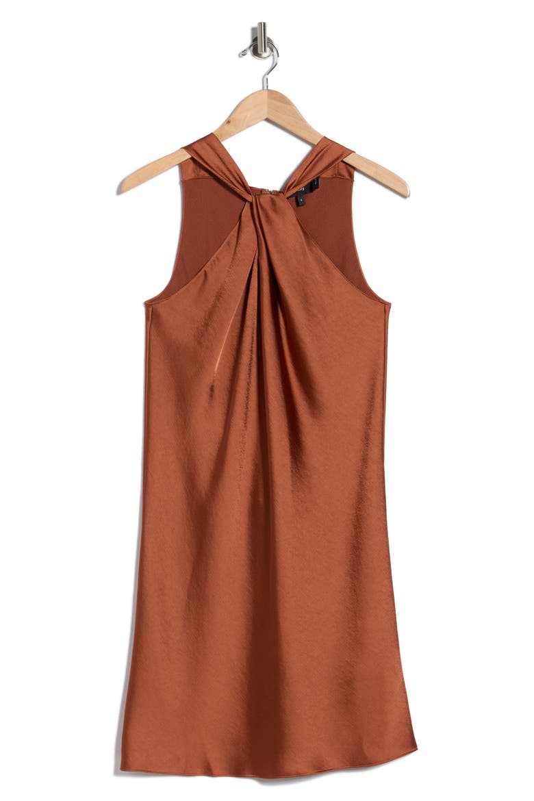 Twist Dr. Silky Shift Dress, Alternate, color, TERRACOTTA