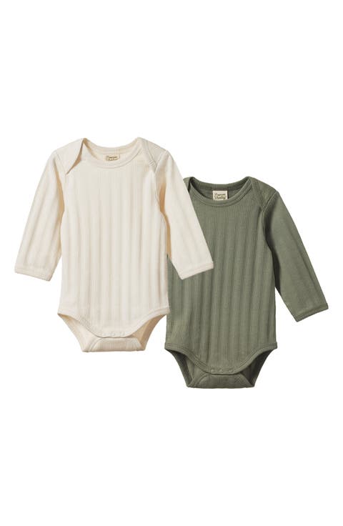 2-Pack Long Sleeve Organic Cotton Bodysuits