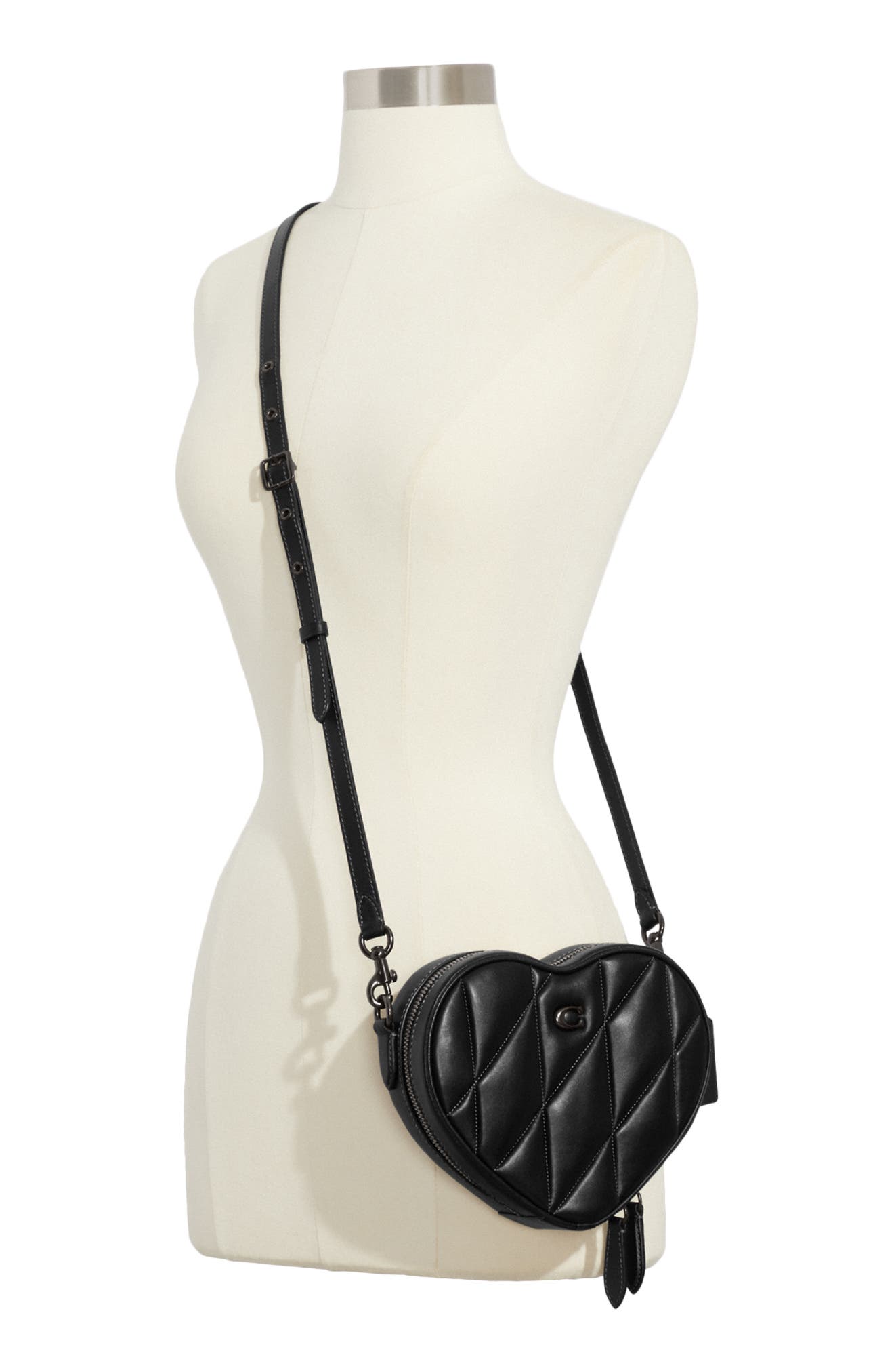 COACH Quilted Heart Leather Crossbody Bag, Alternate, color, 