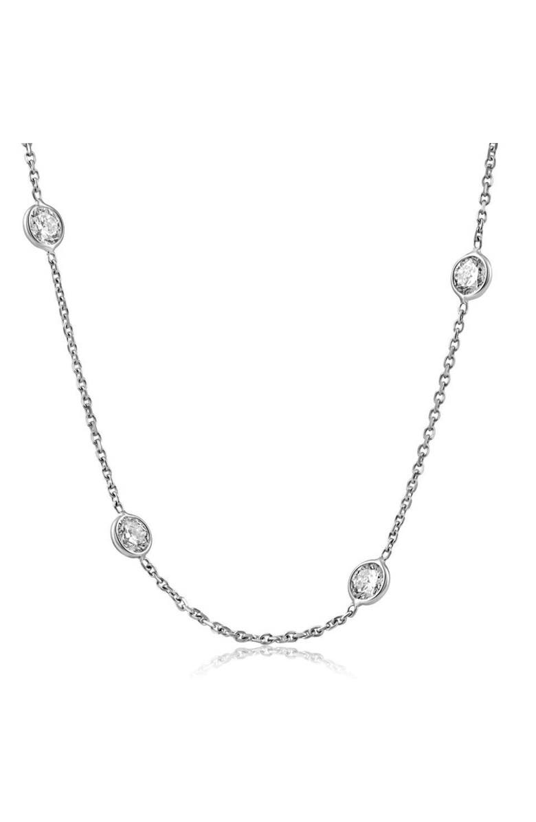 Bliss Diamond 4Ct Diamonds By The Yard Necklace 14K Gold Lab Grown Station Pendant, Main, color, 14K White Gold