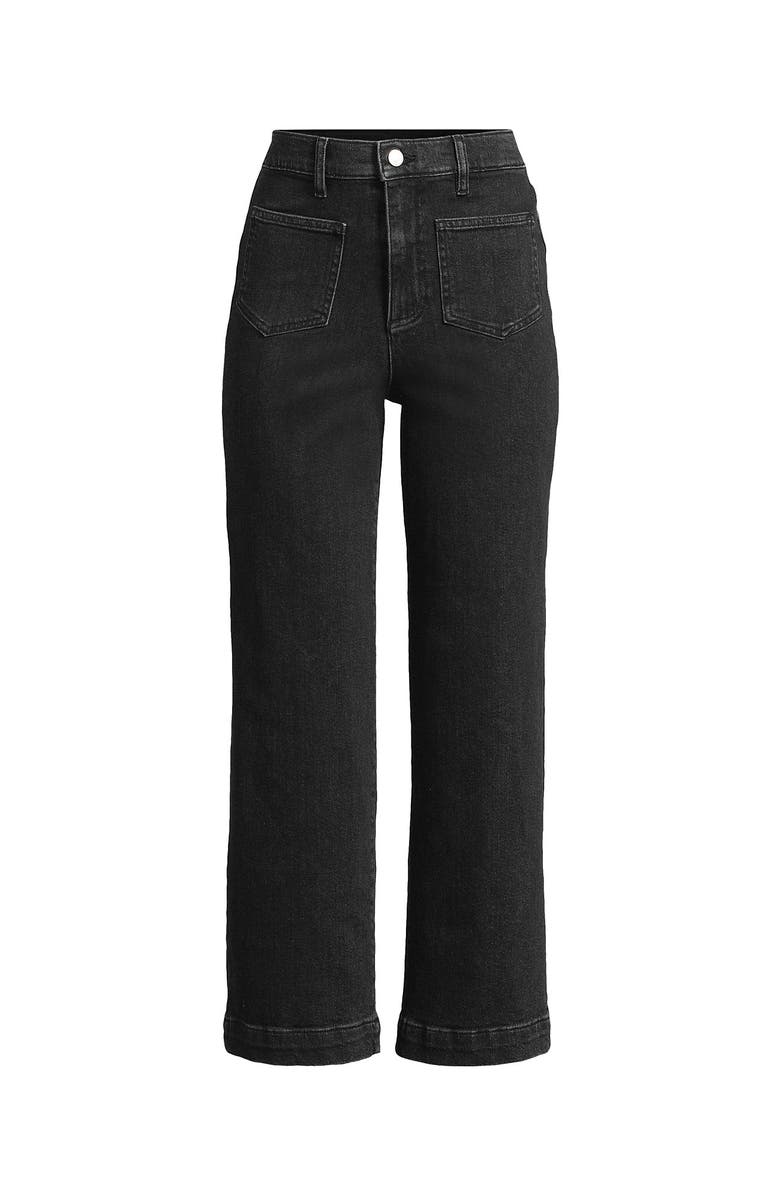 Lands' End Denim High Rise Wide Leg Crop Jeans, Alternate, color, 