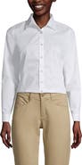 Lands' End School Uniform  No Gape Long Sleeve Stretch Shirt