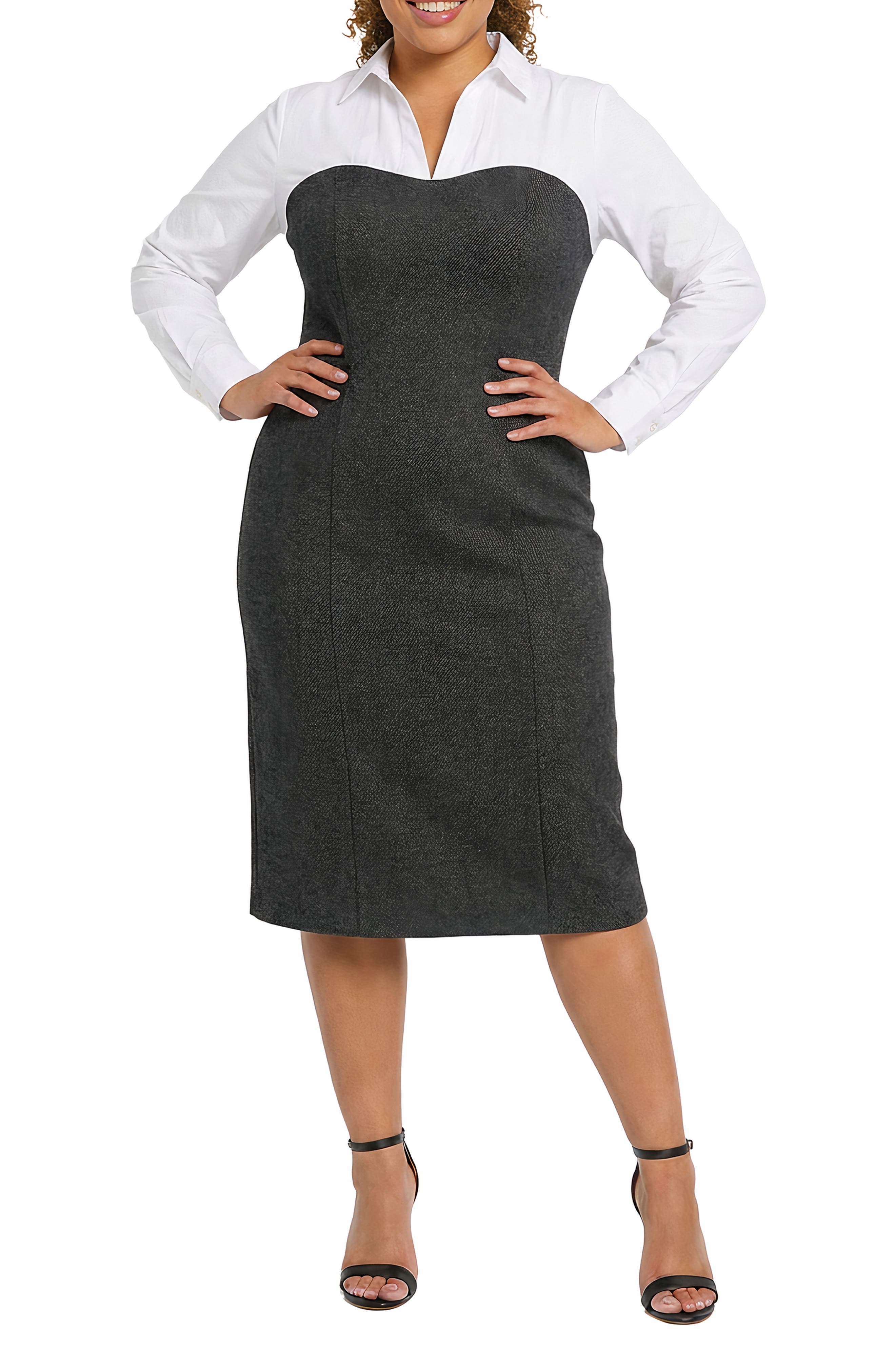 Mixed Media Sheath Dress
