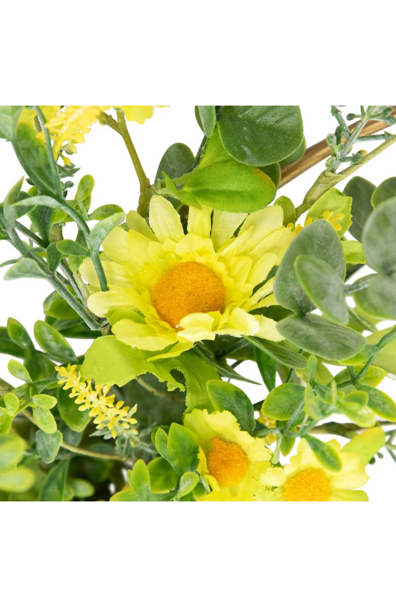 Northlight Lemon and Daisy Springtime Half Wreath - 22" - Yellow, Alternate, color, Yellow