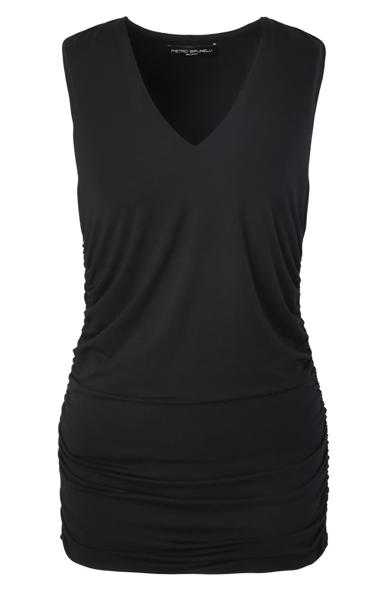 PIETRO BRUNELLI MATERNITY Ruched V-Neck Maternity Tank, Alternate, color, Black