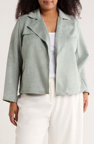PHILOSOPHY REPUBLIC CLOTHING Faux Suede Open Front Jacket